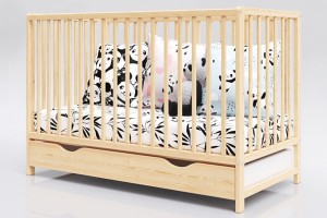 Postýlka Dominic 120/60 s šuplíkem borovice