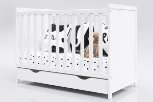 Postýlka Liliana 120/60 s šuplíkem bílá 