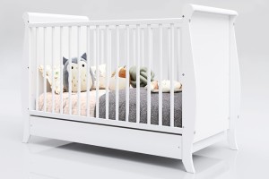 Postýlka Míša 120/60 s šuplíkem bílá